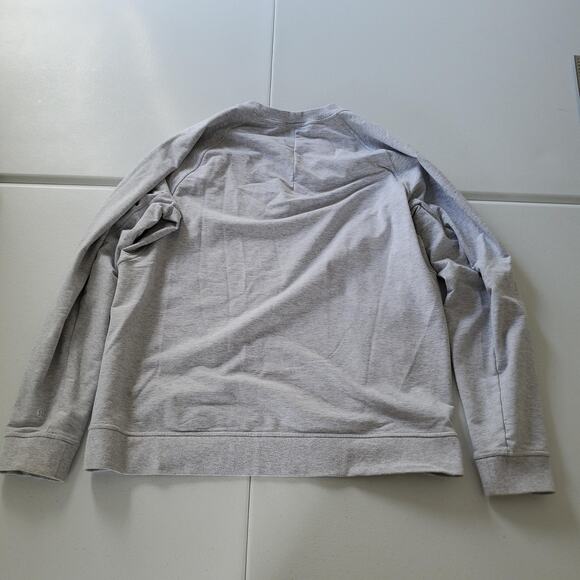 Lululemon Sweatshirt Womens Large Gray Crewneck Pullover Raglan Side Slit Logo - Picture 2 of 7